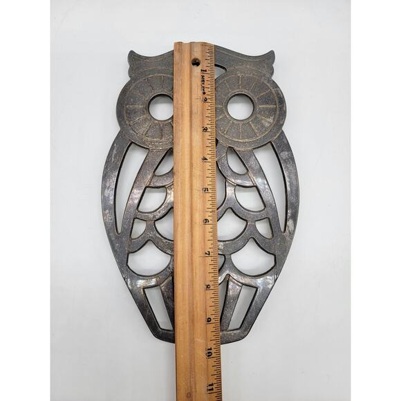 MCM Owl Trivet Leonard Silverplate Made in Italy Vintage Retro Wall Hanging - Picture 5 of 6